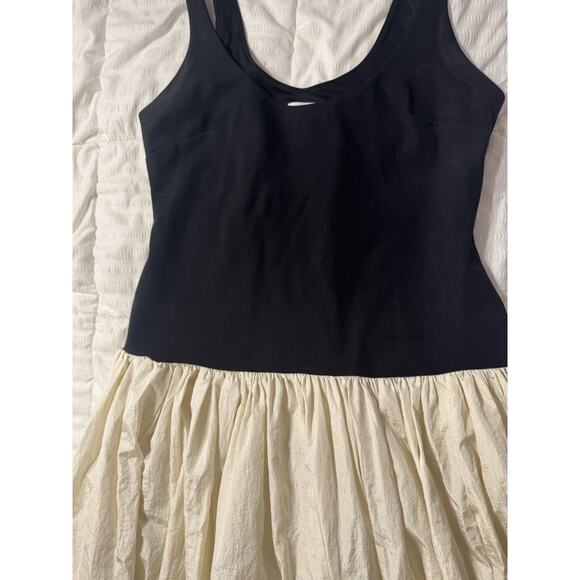 Target x Future Collective Women's Sleeveless Dress Black Cream Drop Waist Midi - Picture 2 of 6